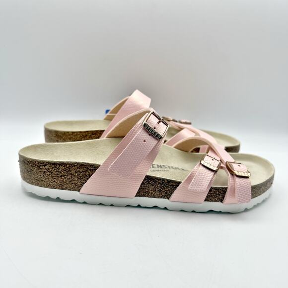Birkenstock Womens Franca Birko Flor Sandals EU 41 US 10 Pink Leather NWOB - Picture 3 of 12